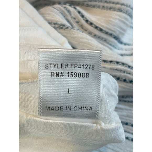 Fika The Brand Womens Striped Off The Shoulder Romper FP41278 White Size Large - Picture 11 of 11